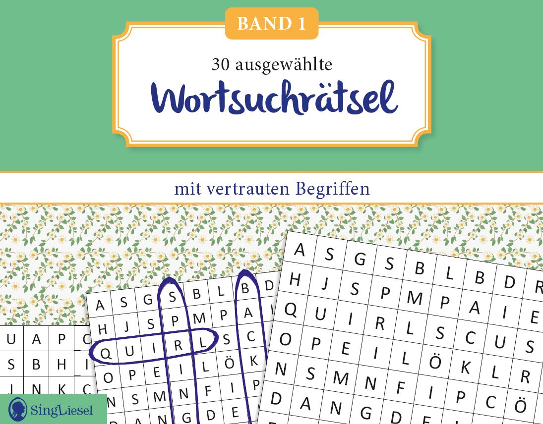 Wortsuchrätsel für Senioren mit vertrauten Begriffen